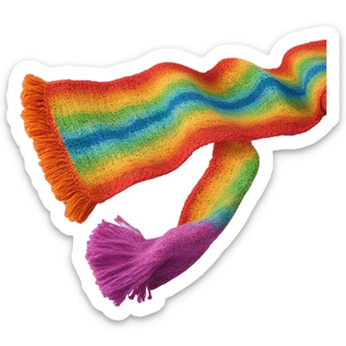Knit scarf with rainbow glitter design  sticker