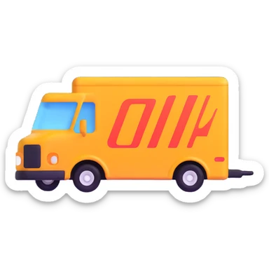 delivery truck with speed lines, representing fast delivery sticker