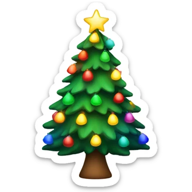 A Christmas tree with colorfull lights sticker