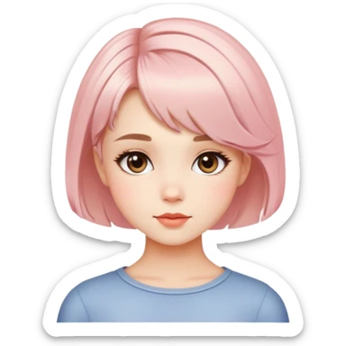 Gorgeous short french haircut Amelie Beautiful Blushing Petite Girl with beautiful hair aesthetic sticker