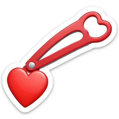 Red colour small hairclip sticker