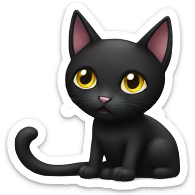 A black cat with with eyes sticker
