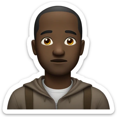 Black man looking disappointed  sticker