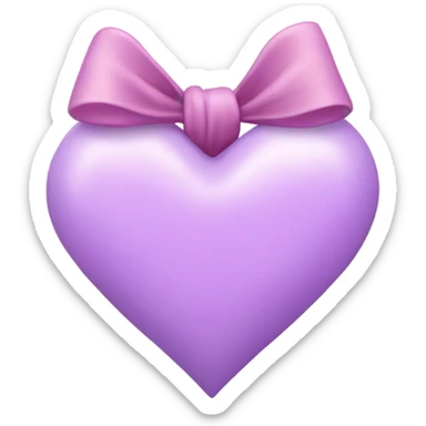 Pastel pink Purple Heart with bow sticker