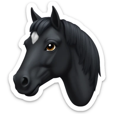 black apple style horse head sticker