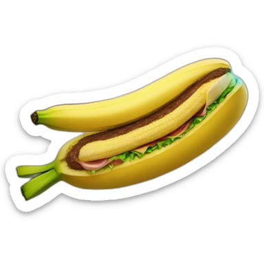 banana flew into space on a rocket made of burgers  sticker