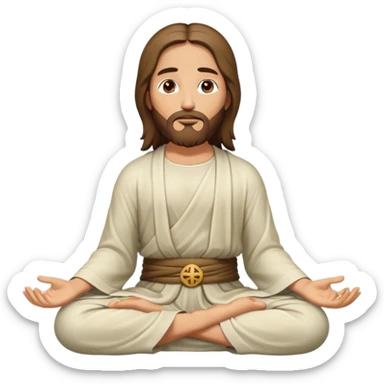 Jesus sitting cross-legged, meditating sticker