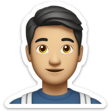 Male Catholic Asian Berkeley student with cross and Berkeley logo sticker