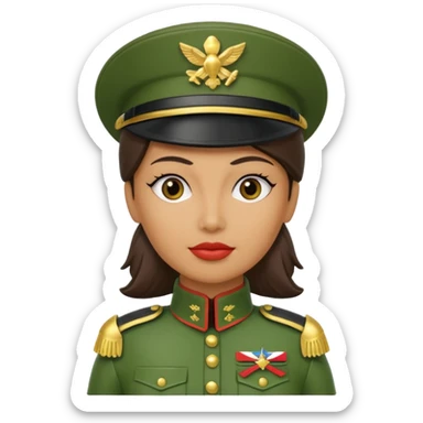 Green toy solider woman sticker
