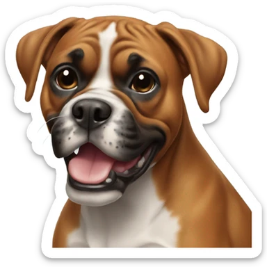 Boxer dog smiling sticker