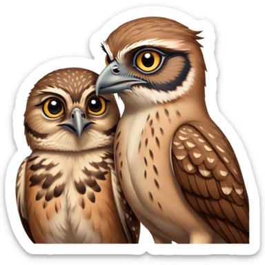 Roadrunner and burrowing owl love sticker