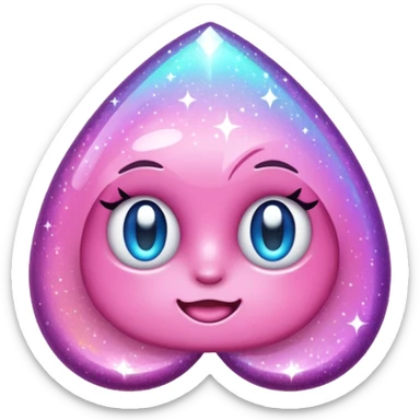 glitter pink game sticker