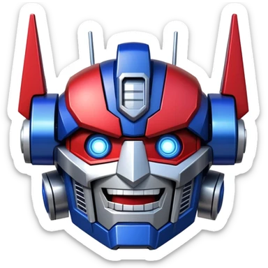 Optimus Prime robot from Transformers laughing sticker