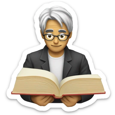 Satoshi Nakamoto reading a book sticker