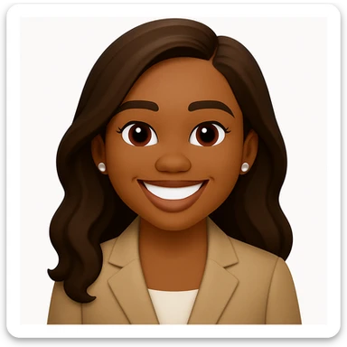 turn the second man in emoji style of the 1st image, match the facial features and match dressing style of the 2nd image, she is wearing suit sticker