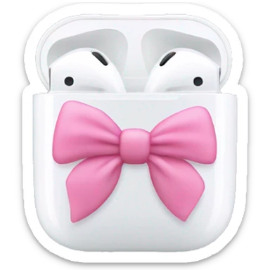AirPod maxes with little pink bows sticker