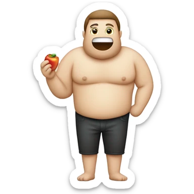Eine Person mit einem Dicken Bauch neben einer Person die einen Stock in der hand hält sticker