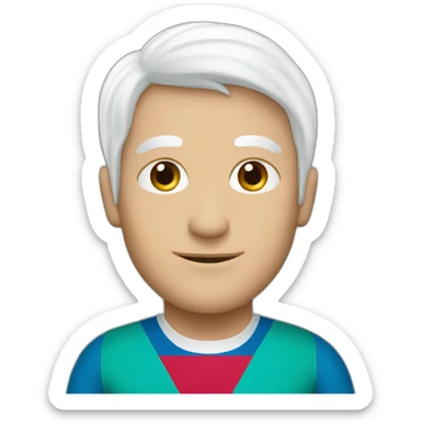 White hair man behind azerbaijan flag sticker