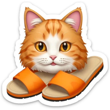 Gato con chancla sticker