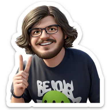 smiling man outdoors in shirt sticker