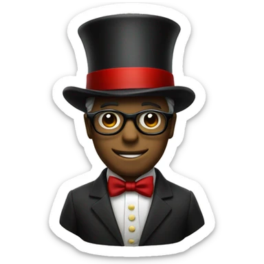 Dig with a top hat and fancy glasses and a suit sticker