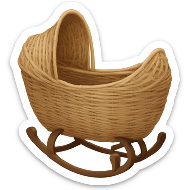 Newborn in a rattan cradle sticker