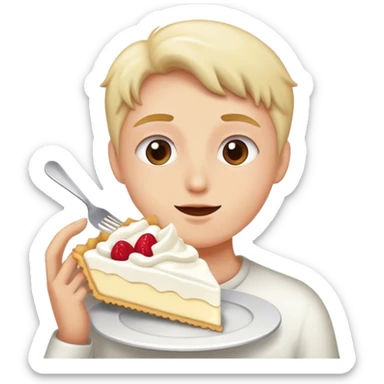 Eating a cream pie sticker