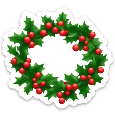 garland with holly berries sticker
