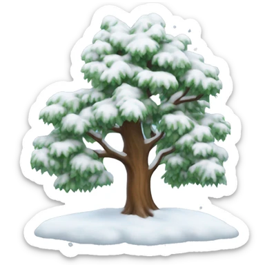A snowy tree sticker