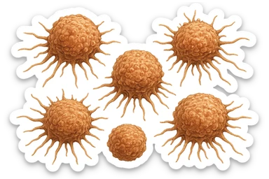 SEI CELLULE TUMORALI ANATOMICHE REALISTICHE FLUTTUANO IN ARIA sticker