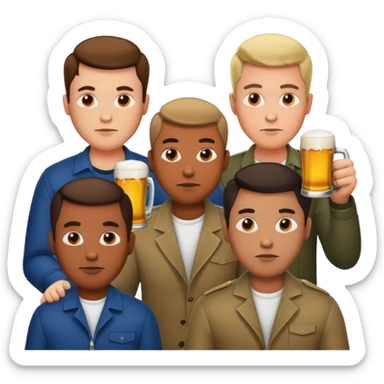 Drinking 10 beers with the boys with serious faces sticker