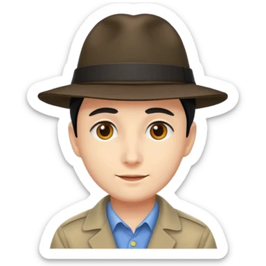 saturo gojo with a hat sticker