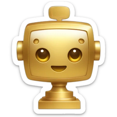 cute gold chatbot trophy sticker