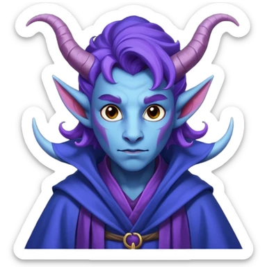 wizard thiefling with purple skin sticker