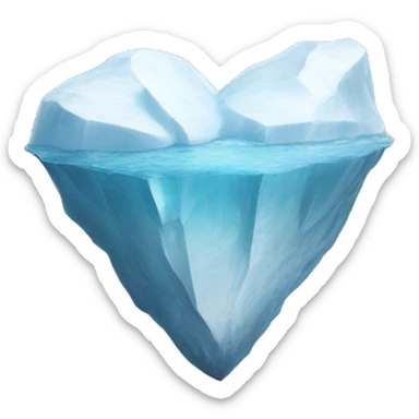 A realistic iceberg shape of a Cupid heart sticker