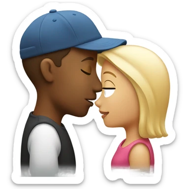 Backwards hat kiss  sticker