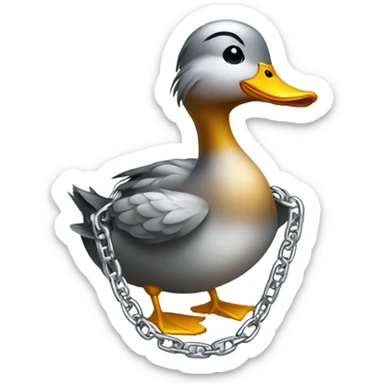 Duck with a chain on sticker