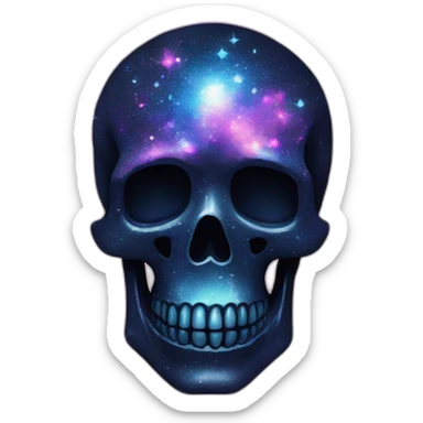 galaxy glitter skull sticker