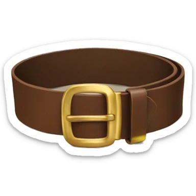 Horizontally stretched brown belt with gold buckle  sticker