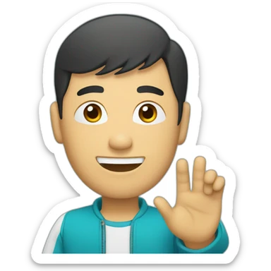 Kazakh waves his hand sticker