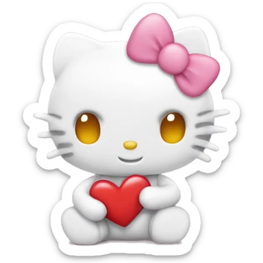 hello kitty with heart sticker