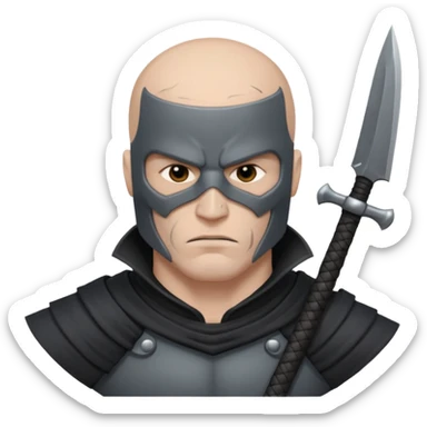 man executioner in gray warrior suit sticker