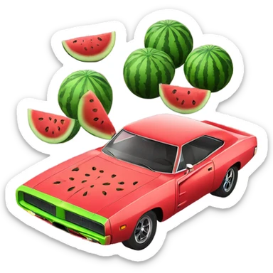 Watermelons Dodge Charger modern sticker