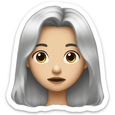 A crying girl with black and tall hair sticker