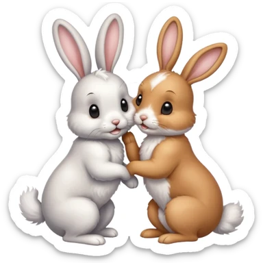 Dogs with bunnies sticker