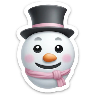 pastel pink snowman sticker