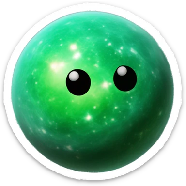 green 3D highly detailed realistic nebula in cosmic outer space, depth of field, png cutout sticker