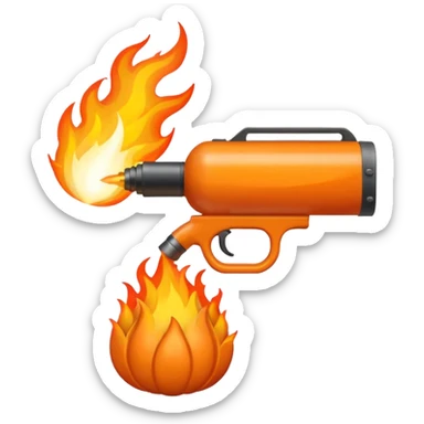 flame thrower shooting big flame sticker