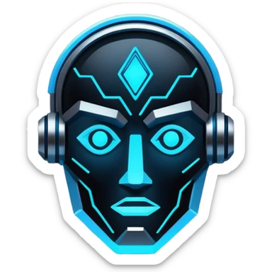 neon cyberpunk-themed icon representing artistic talent sticker