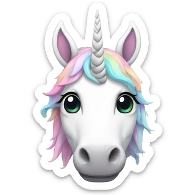 unicorn frontal drawn sticker